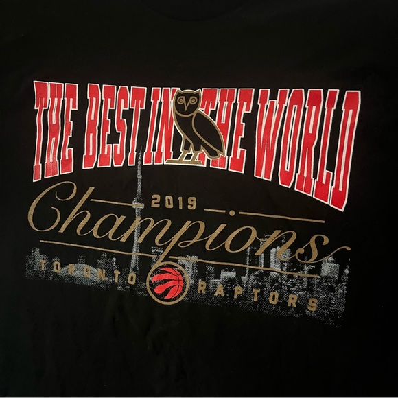 OVO Toronto Raptors Best in the World 2019 Champions Drake T Shirt Mens Small - Picture 2 of 9